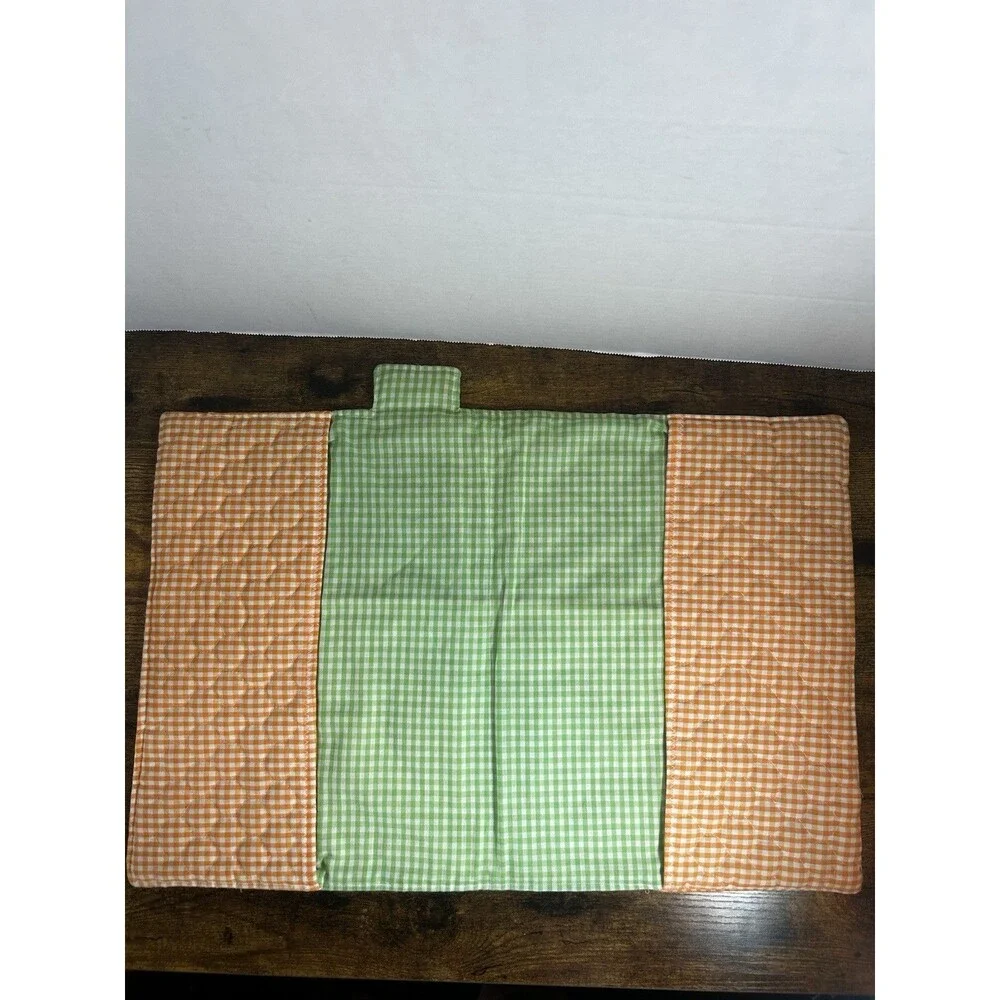Handmade Quilted Cookbook Cover Floral Gingham Lace Bookmark Kitchen Gift Decor